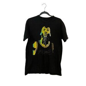 Nike Air Michael Jordan Flight Graphic Black Tee Shirt Yellow Portrait Large top